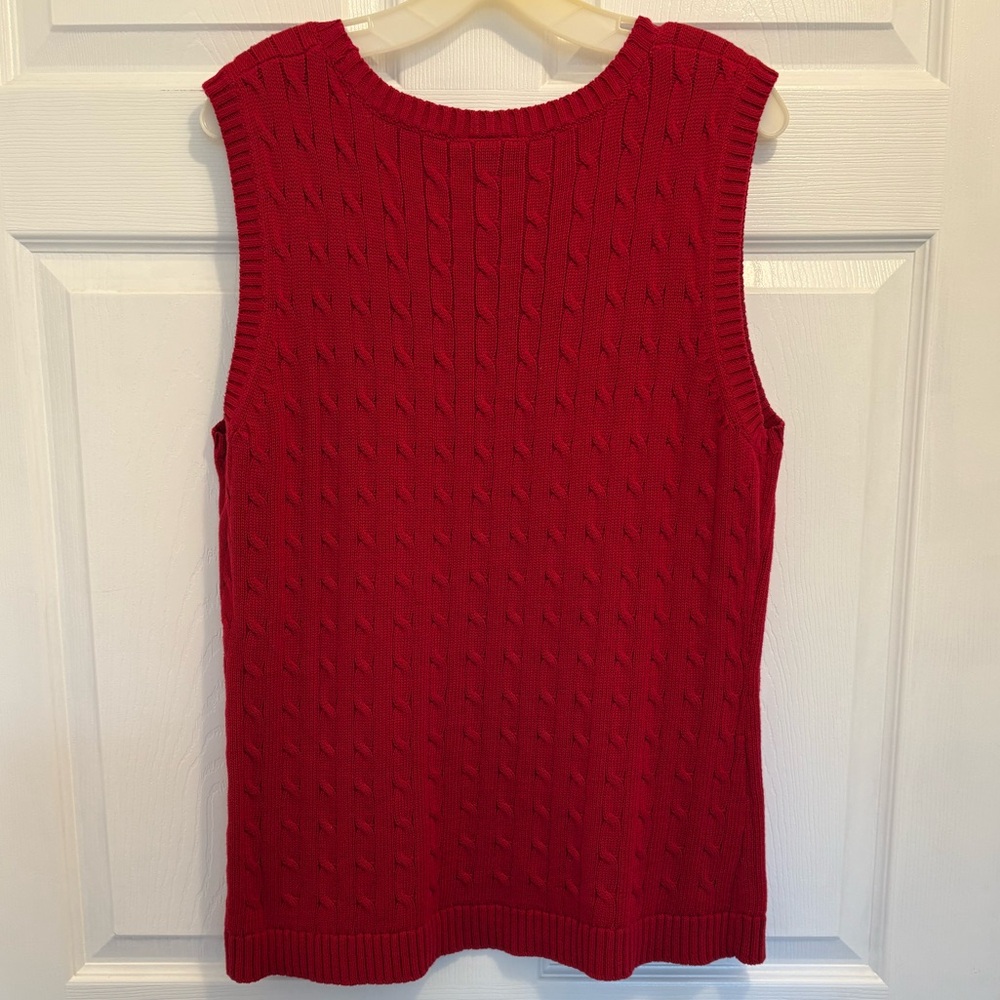 Classic Elements Red Cable Knit Sweater Vest Wome… - image 3
